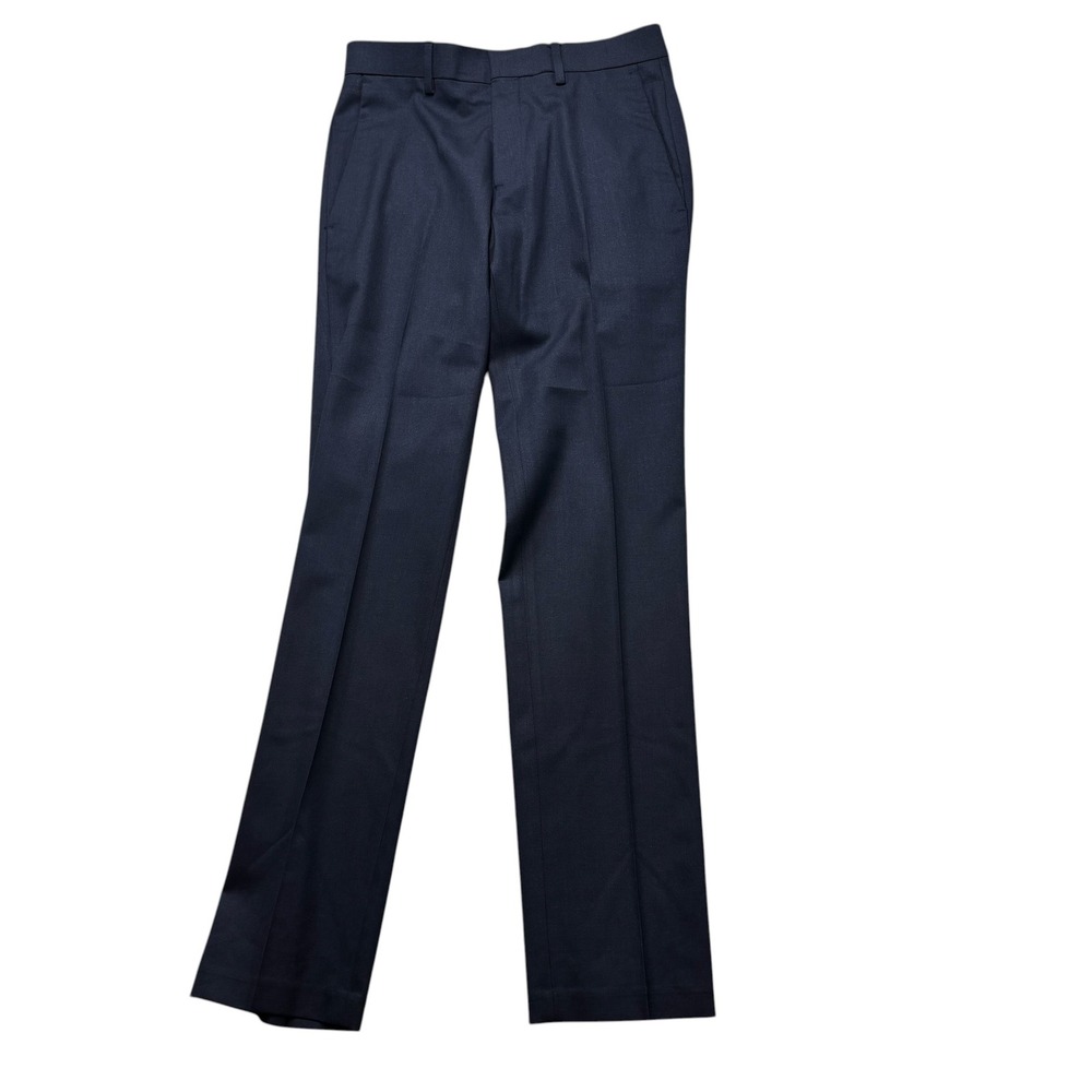 Kenneth Cole Reaction Men Navy Dress 30x32‎ Flat Front Stretch Trousers #k34